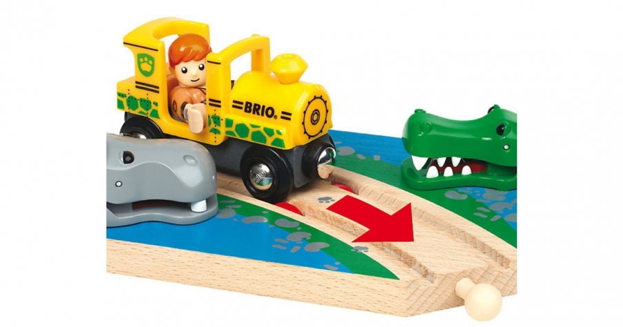 BRIO Переезд Сафари с кусающимся бегемотом и крокодилом 33721