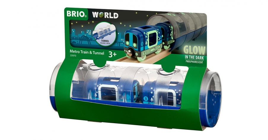 BRIO Светящийся в темноте туннель и поезд метро 33970