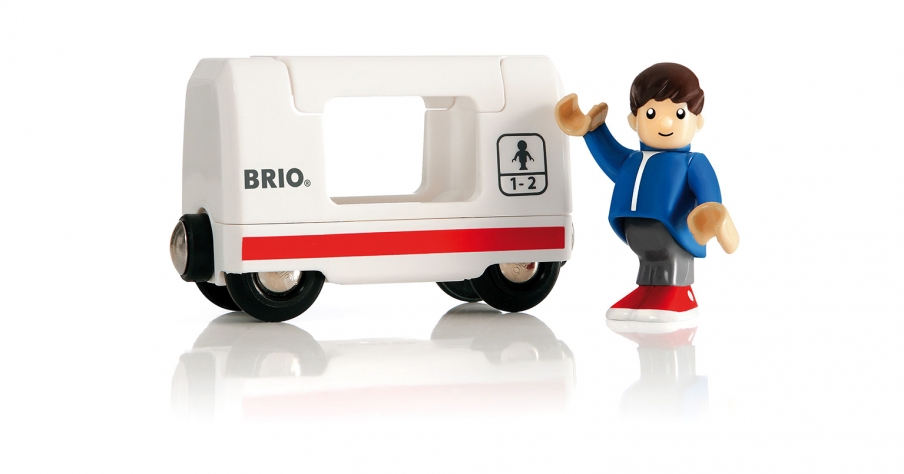BRIO Вагон для путешествий с вагоновожатым деревянной ж/д 33509