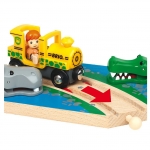 BRIO Переезд Сафари с кусающимся бегемотом и крокодилом 33721