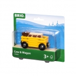 BRIO Вагон с коровой деревянной жд/ 33406