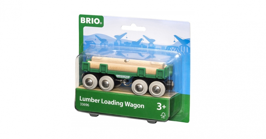 BRIO Вагон с брёвнами деревянной ж/д 33696