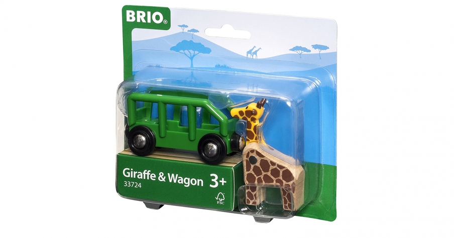 BRIO Деревянная ж/д Вагон с жирафом 33724