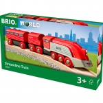 BRIO Cкорый поезд Футуристик с деревянными вагонами 33557