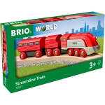 BRIO Cкорый поезд Футуристик с деревянными вагонами 33557