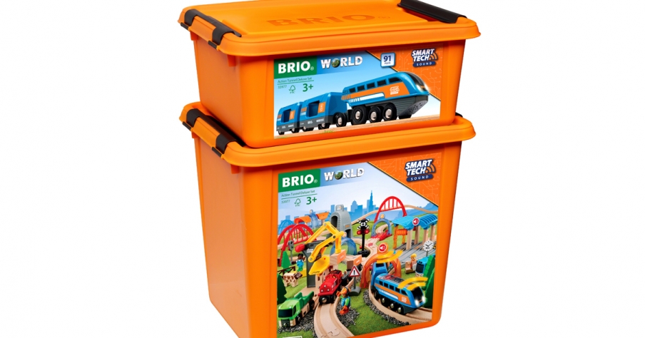 BRIO Smart Tech Sound большой набор ж/д Делюкс с 2 поездами и 7 тоннелями 33977